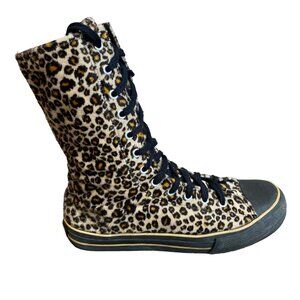 Underground England Leopard Print Boots FVT 231  12 Eyelets Womens UK 7 US 9